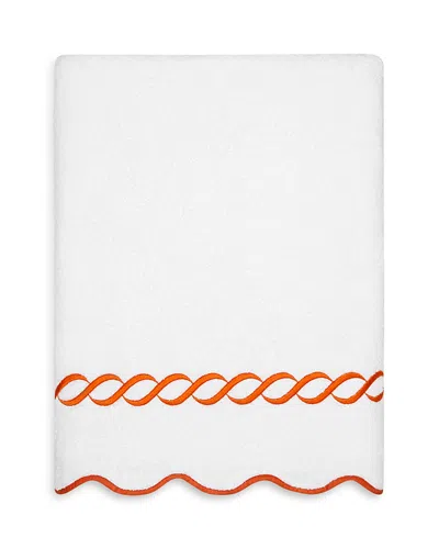 Pratesi Treccia Bath Sheet In White/orange