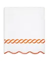 Pratesi Cotton Treccia Bath Towel In White/orange