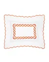 Pratesi Treccia Boudoir Sham In White/orange