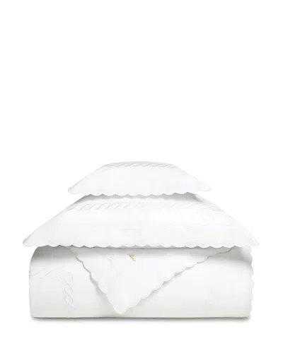 Pratesi Treccia Duvet Cover, Full Queen In White