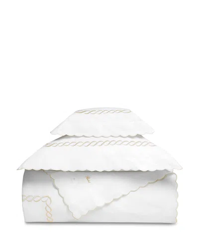 Pratesi Treccia Duvet Cover, Full Queen In White