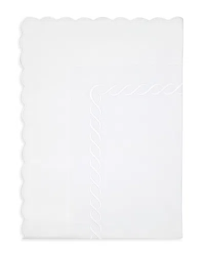 Pratesi Treccia Flat Sheet, Full/queen In White