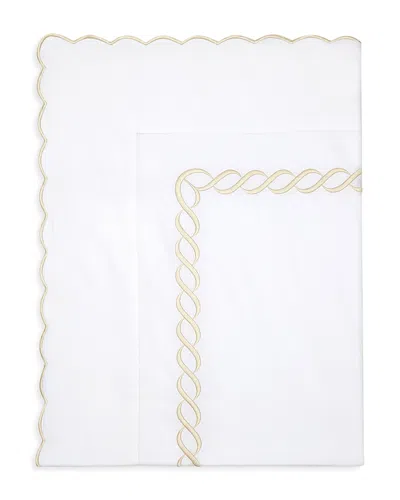 Pratesi Treccia Flat Sheet, Twin In White/beige