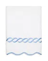 Pratesi Cotton Treccia Hand Towel In White/medium Blue