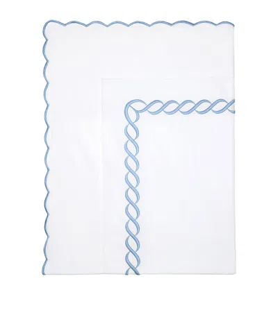 Pratesi Treccia King Fitted Sheet In Blue