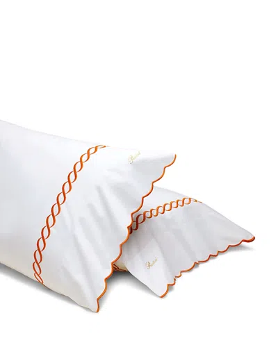 Pratesi Treccia King Pillowcases, Set Of 2 In Orange