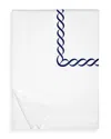 Pratesi Treccia Moderno Duvet Cover, Twin In White/navy