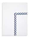 Pratesi Treccia Moderno Flat Sheet, Twin In White/navy