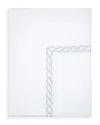 Pratesi Treccia Moderno Flat Sheet, Twin In White/sterling