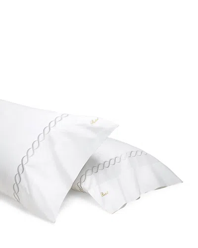 Pratesi Treccia Moderno Pillowcase, Standard, Set Of 2 In White/sterling