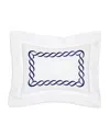 Pratesi Treccia Moderno Sham, Boudoir In White/navy