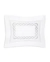 Pratesi Treccia Moderno Sham, Boudoir In White/sterling