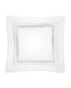 Pratesi Federico Square Pillowcase In White/sterling
