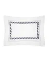 Pratesi Treccia Moderno Sham, Queen In White/navy