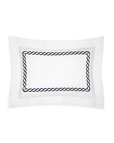 Pratesi Treccia Moderno Sham, Queen In White/navy