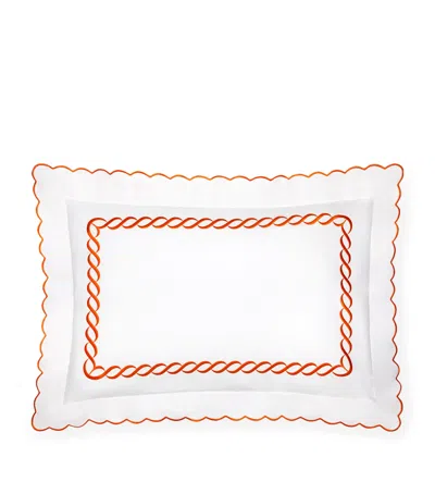 Pratesi Treccia Oxford Pillowcase In Orange