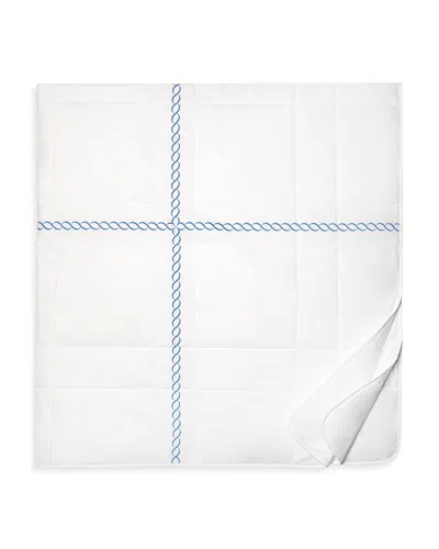 Pratesi Treccia Quiltino, King In White/medium Blue