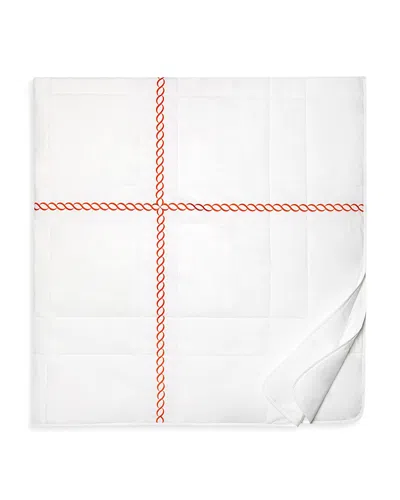 Pratesi Treccia Quiltino, Queen In White/orange