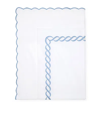 Pratesi Treccia Super King Flat Sheet In Blue