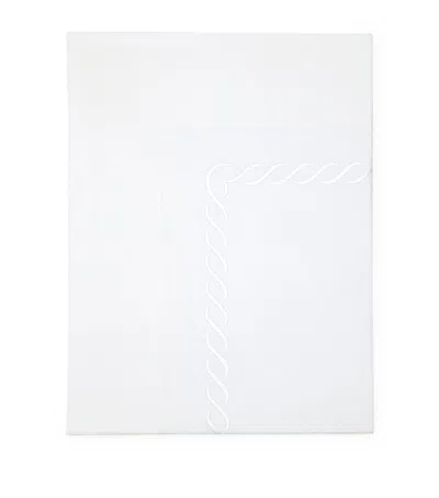 Pratesi Treccia Super King Flat Sheet In White