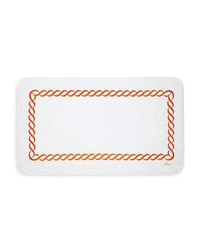 Pratesi Treccia Tub Mat In White/orange