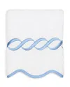 Pratesi Cotton Treccia Face Cloth In White/medium Blue