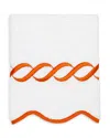 Pratesi Cotton Treccia Face Cloth In White/orange