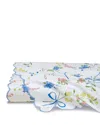 Pratesi Vivaio Flat Sheet, Full/queen In White/medium Blue