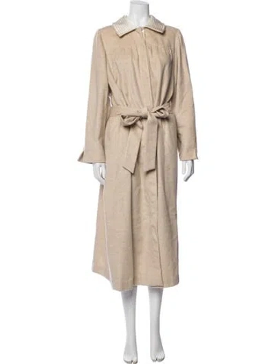 Pre-owned Pratesi Wool Ruffle Embellishment Robe In Neutral