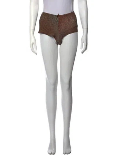 Pre-owned Praying Animal Print Mini Shorts In White
