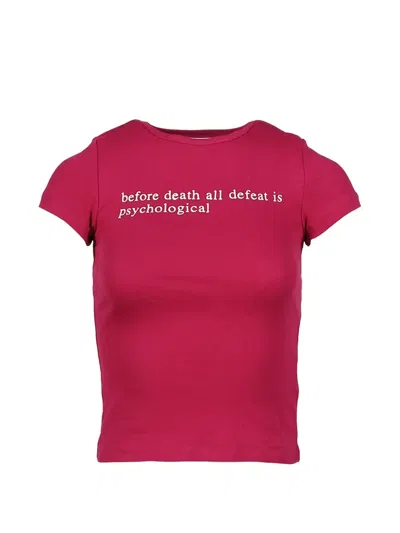 Praying Before Death Slogan-print Short-sleeve T-shirt In Pink