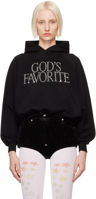 Praying Black 'god's Favorite' Rhinestone Hoodie