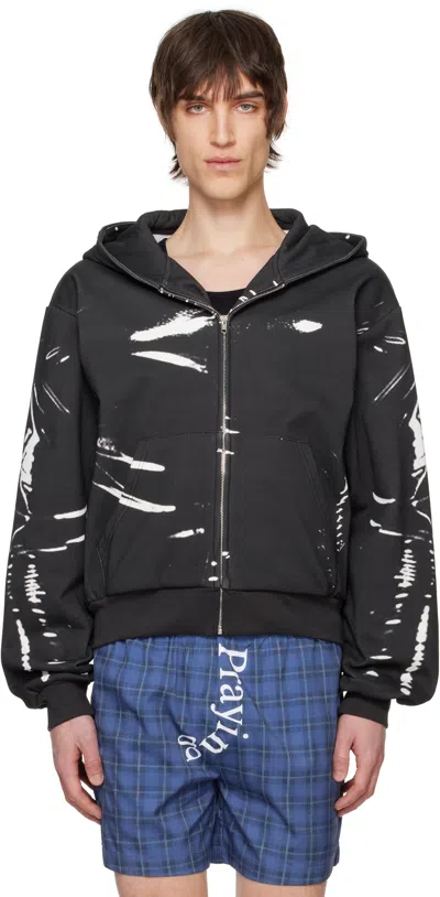 Praying Black Latex Printed Hoodie