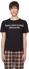 PRAYING BLACK SHORT SLEEVE PRINT 'SLAVE' T-SHIRT