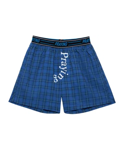 Praying Boxer Swim Trunks In Blue