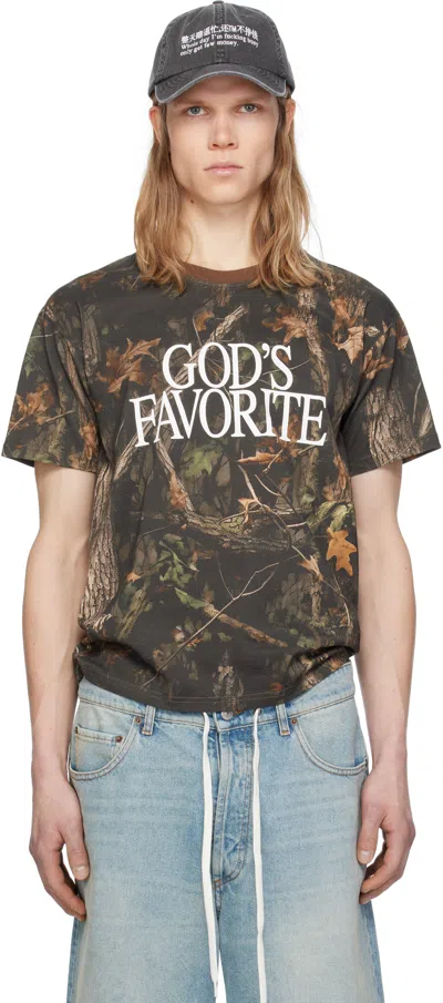 Praying Brown 'god's Favorite' Camo T-shirt
