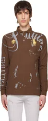 Praying Graphic Polo Brown In Brown