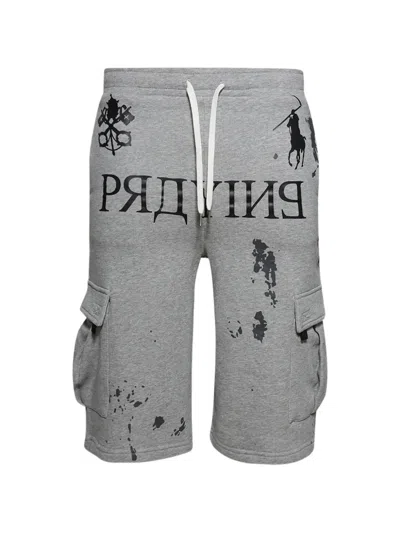 Praying Cargo Logo Shorts In Gray