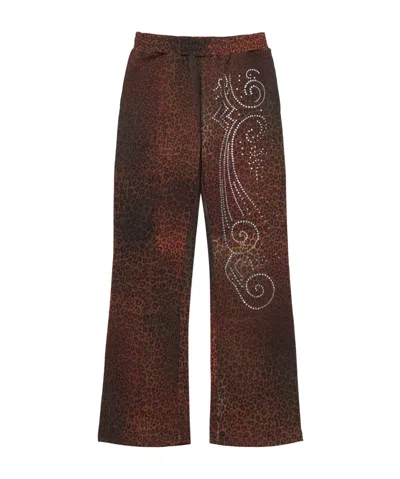 Praying Cheetah Studded Terry Sweatpants In Multi