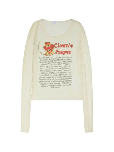 Praying Clown Prayer Long-sleeve T-shirt In Yellow