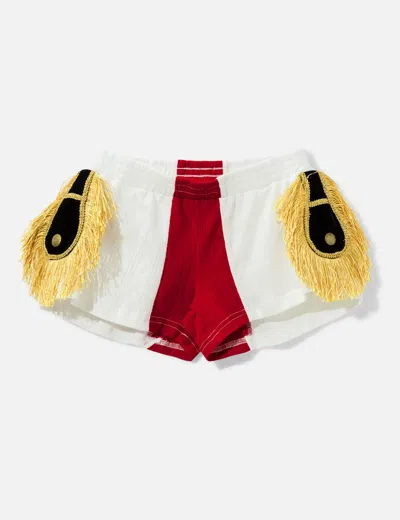 Praying Epaulette Women's Shorts White In White/白色/화이트/ホワイト