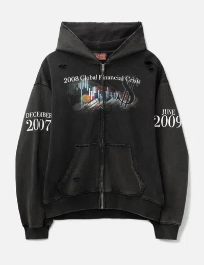 Praying Financial Crisis Destroyed Hoodie In Black