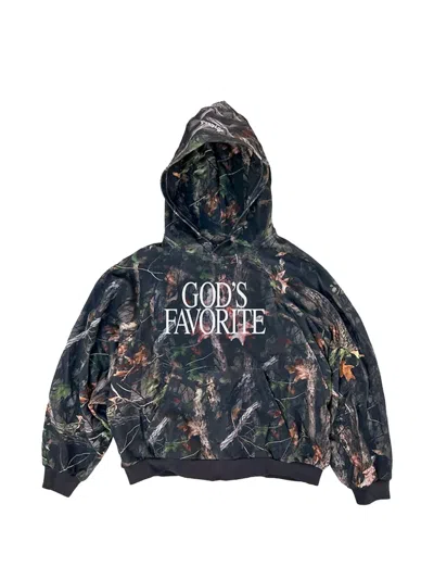 Praying God's Favorite Camouflage-print Hoodie In Blue