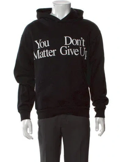 Pre-owned Praying Graphic Print Crew Neck Hoodie In Black