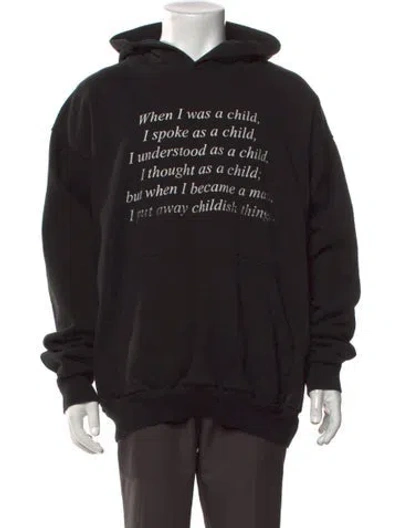 Pre-owned Praying Graphic Print Crew Neck Hoodie In Black