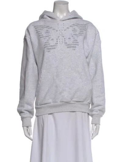Pre-owned Praying Graphic Print Crew Neck Hoodie In Grey