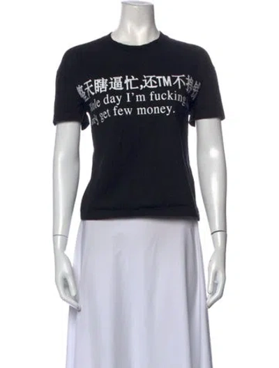 Pre-owned Praying Graphic Print Crew Neck T-shirt In Black