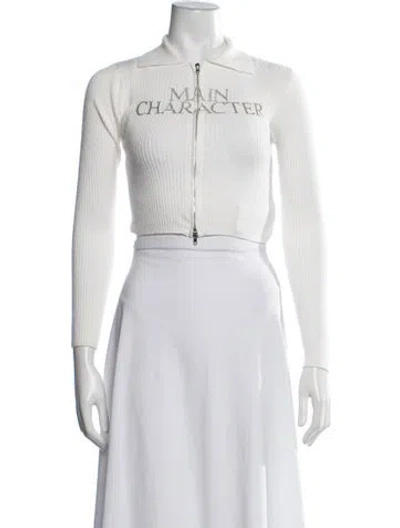Pre-owned Praying Graphic Print Jacket In White