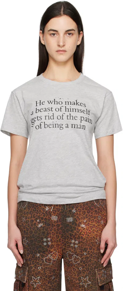 Praying Gray 'beast' T-shirt In Grey