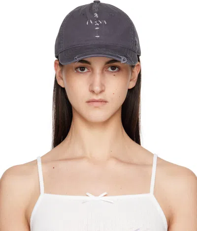 Praying Gray Cross Stitched Cap In Grey